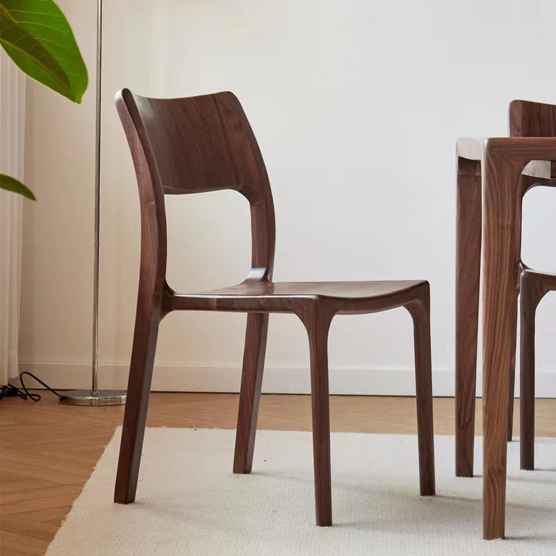 Minimalist Walnut Wood Dining Chair