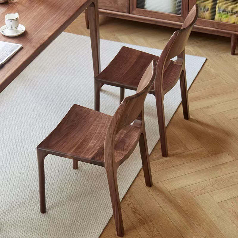 Minimalist Walnut Wood Dining Chair