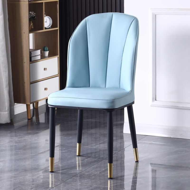 Nordic PU Leather Carbon Steel Square Dining Chair