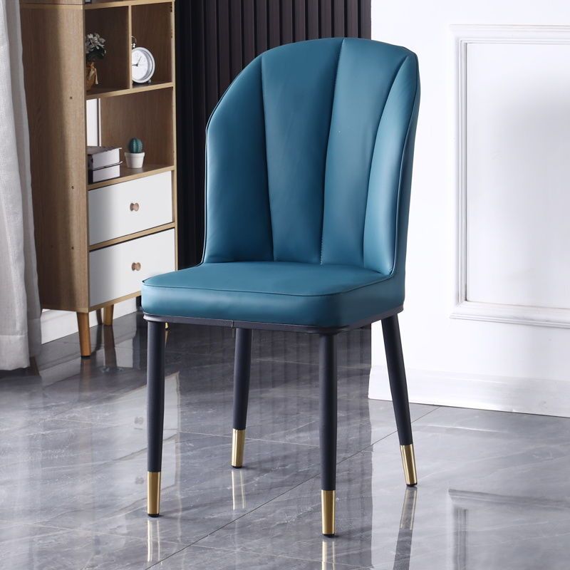 Nordic PU Leather Carbon Steel Square Dining Chair