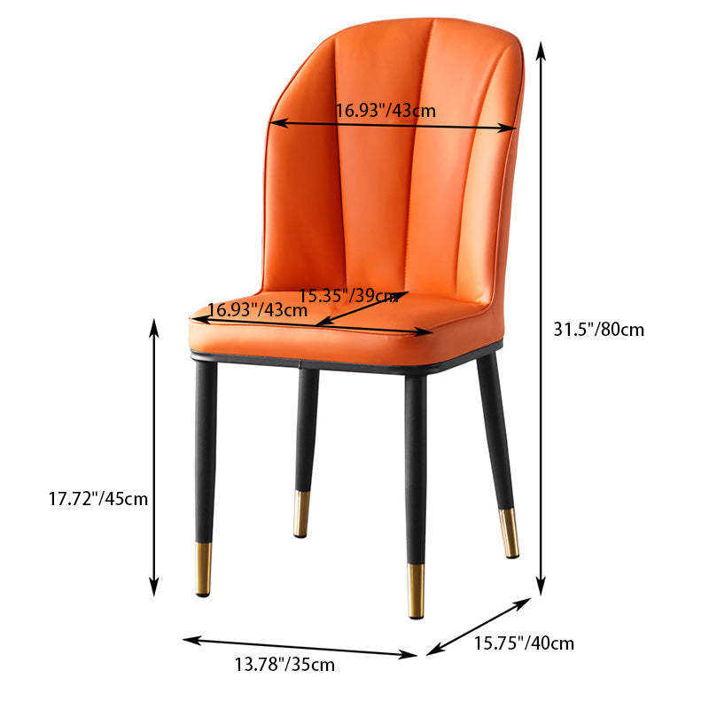 Nordic PU Leather Carbon Steel Square Dining Chair — A / Black / Light Blue