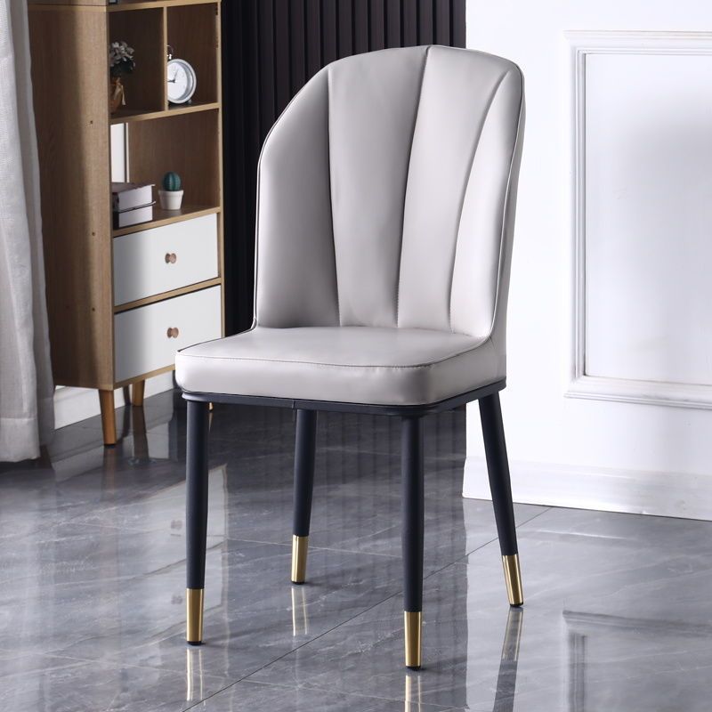 Nordic PU Leather Carbon Steel Square Dining Chair