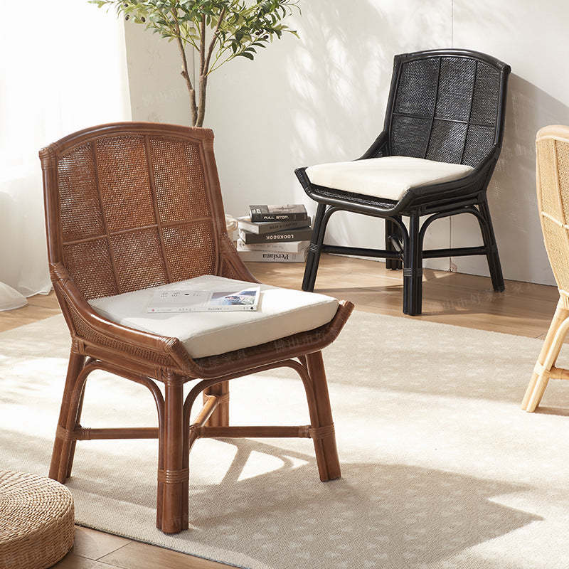 Japanese Woven Rattan Dining Chair