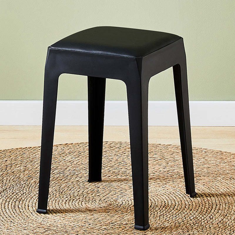 Minimalist Square PU Leather Plastic Bar Stool