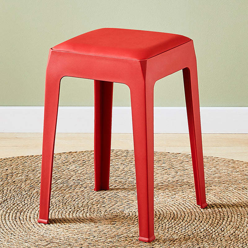 Minimalist Square PU Leather Plastic Bar Stool