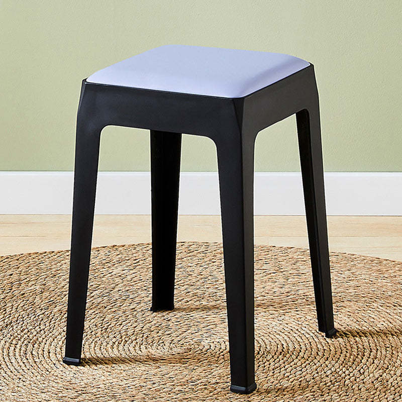 Minimalist Square PU Leather Plastic Bar Stool