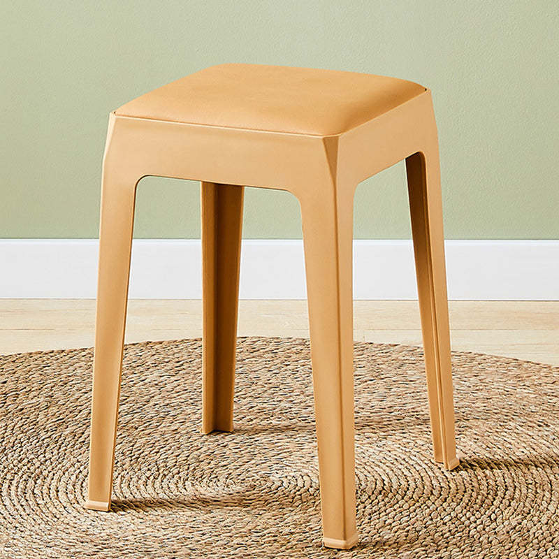 Minimalist Square PU Leather Plastic Bar Stool