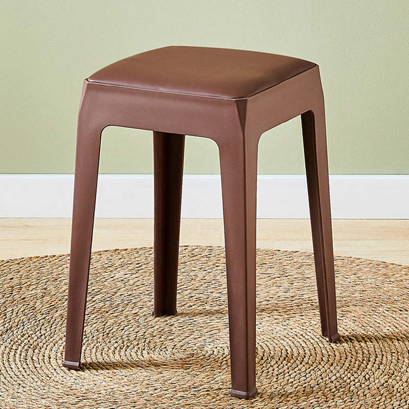 Minimalist Square PU Leather Plastic Bar Stool