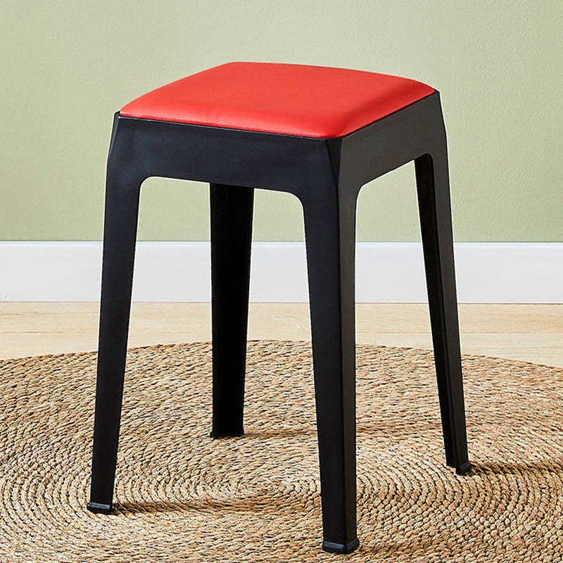 Minimalist Square PU Leather Plastic Bar Stool