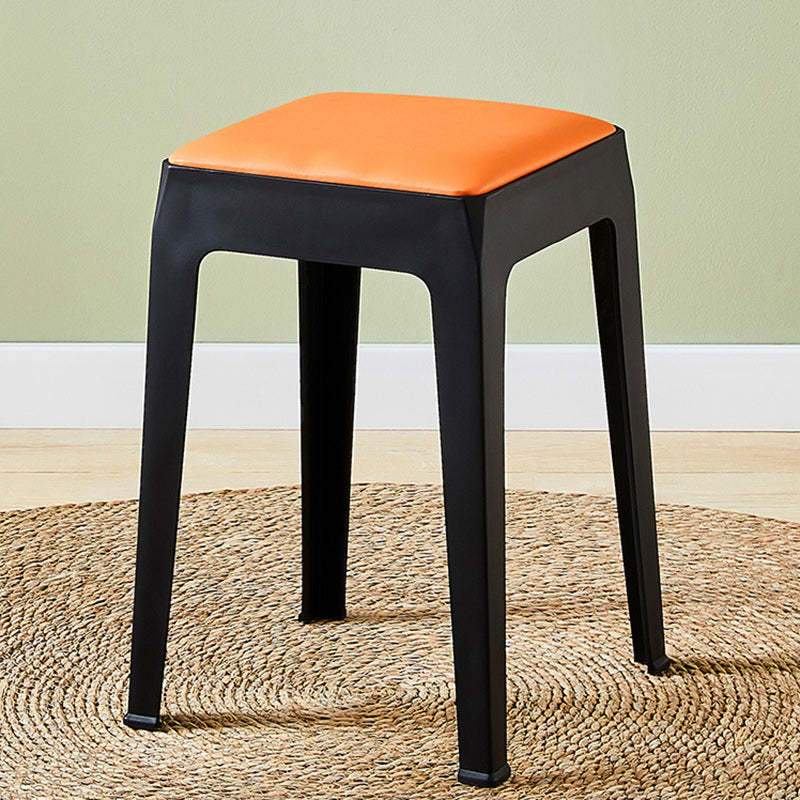 Minimalist Square PU Leather Plastic Bar Stool