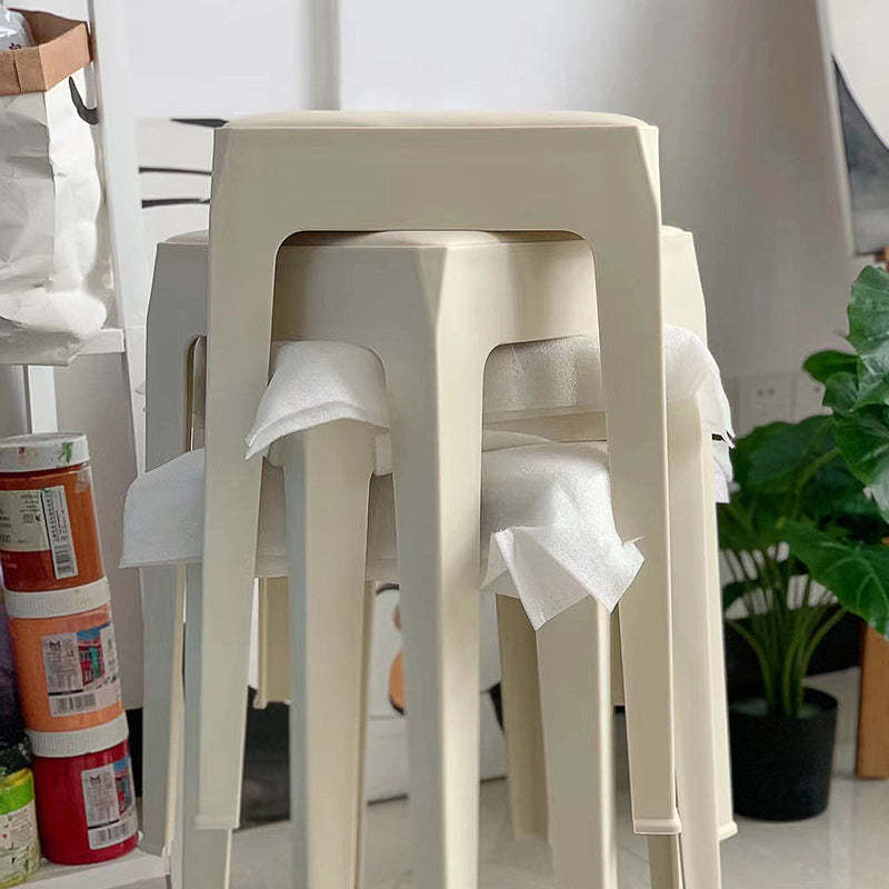 Minimalist Square PU Leather Plastic Bar Stool