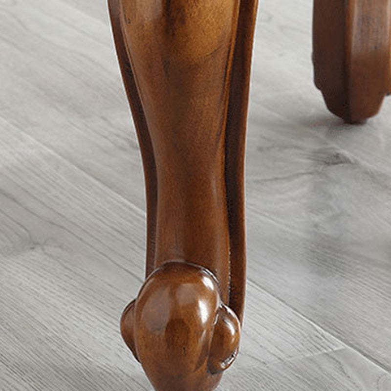 Leather Upholstered Entryway Footstool