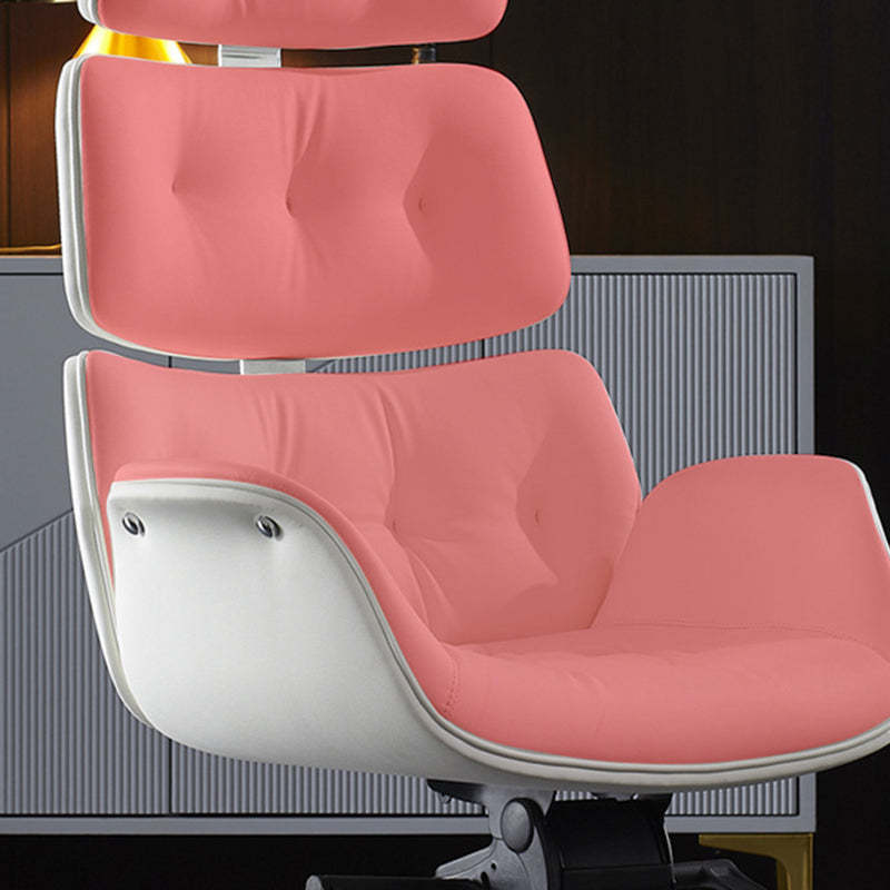 Contemporary Leather Segmented-Back Desk Armchair