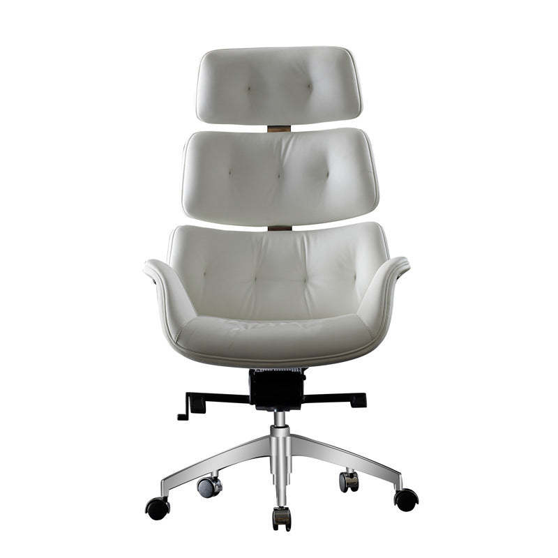 Contemporary Leather Segmented-Back Desk Armchair