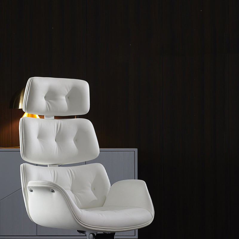 Contemporary Leather Segmented-Back Desk Armchair