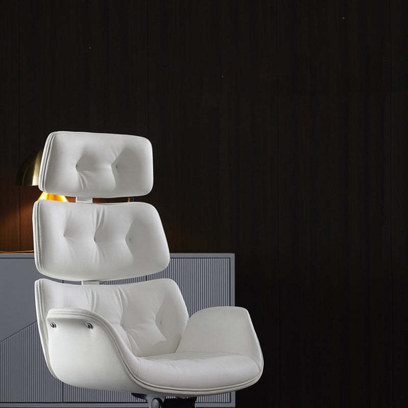 Contemporary Leather Segmented-Back Desk Armchair