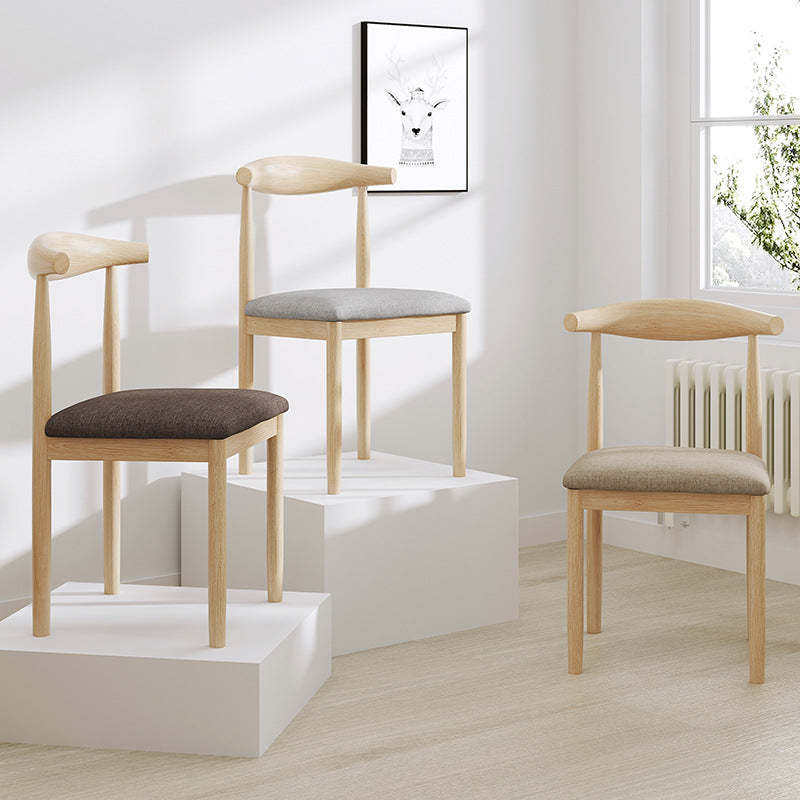 Vintage Linen PU Leather Dining Chair — Sponge / White PU Leather / Wood