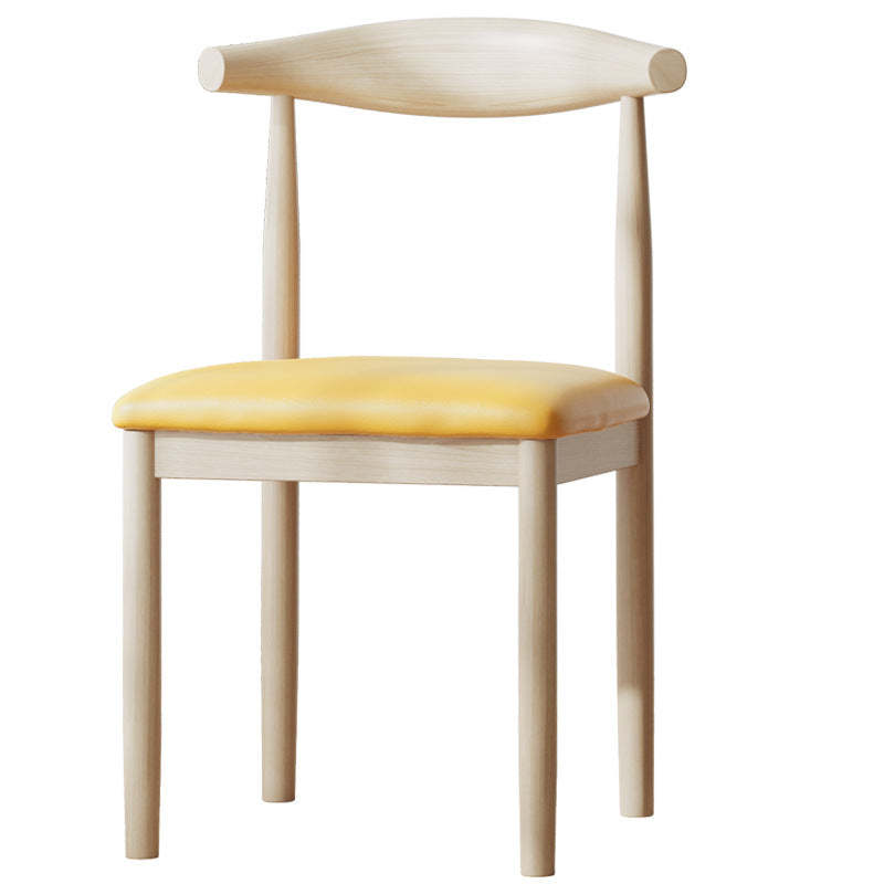 Vintage Linen PU Leather Dining Chair — Latex / Green Linen / Wood