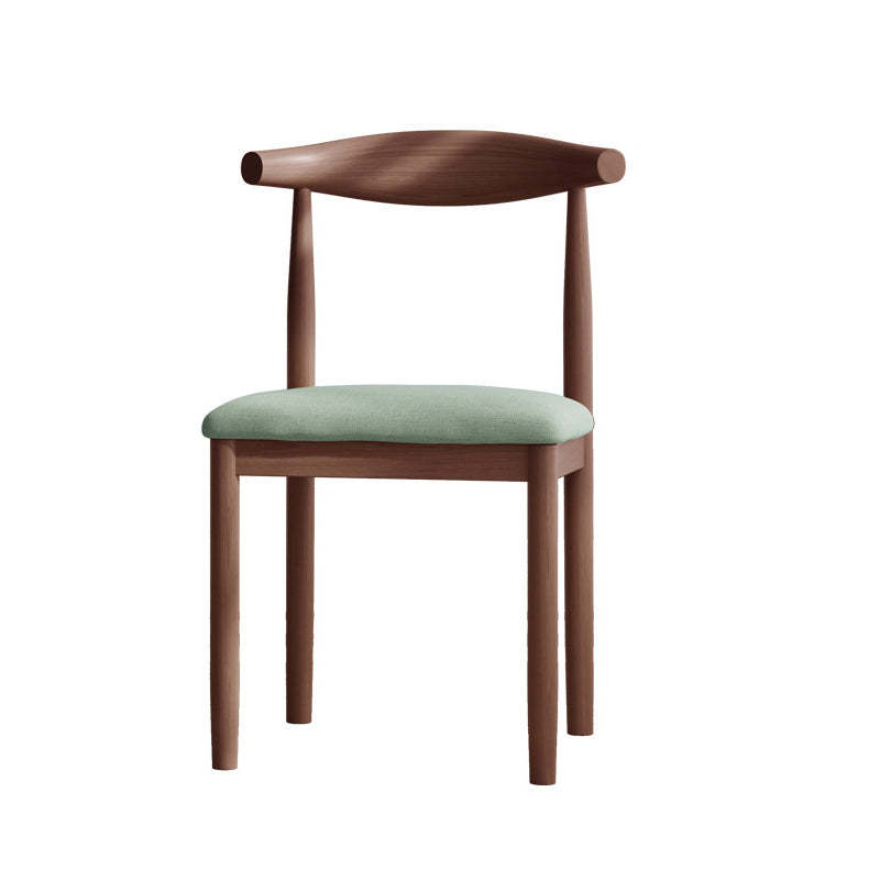 Vintage Linen PU Leather Dining Chair — Latex / Coffee Linen / Walnut