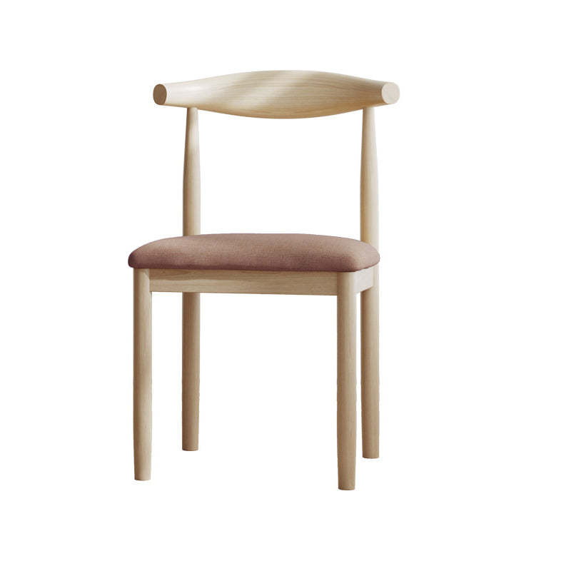 Vintage Linen PU Leather Dining Chair — Latex / Coffee PU Leather / Walnut