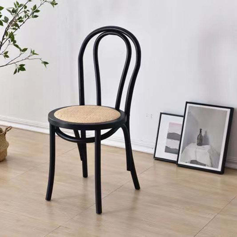 Retro Rattan Beech Arched Dining Chair