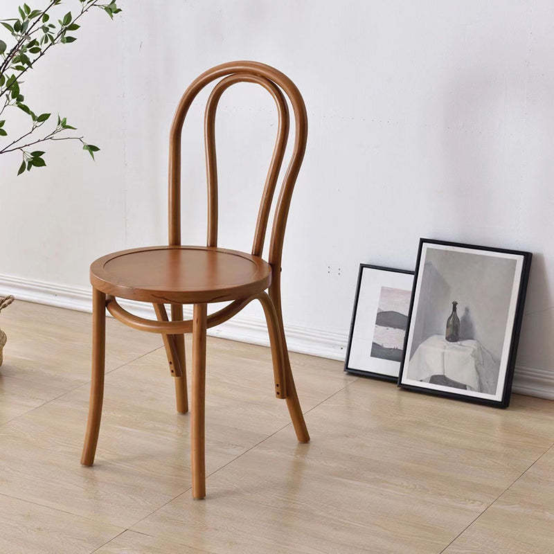 Retro Rattan Beech Arched Dining Chair