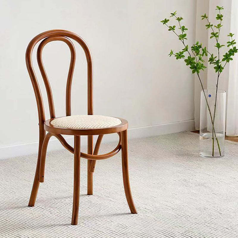 Retro Rattan Beech Arched Dining Chair