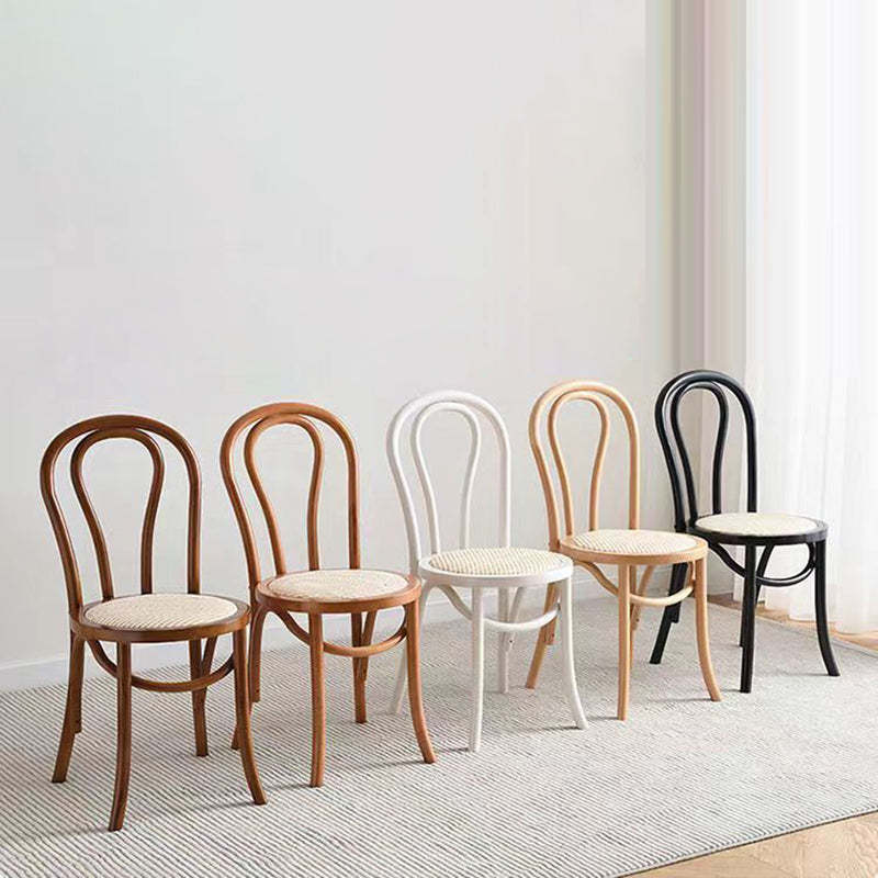 Retro Rattan Beech Arched Dining Chair
