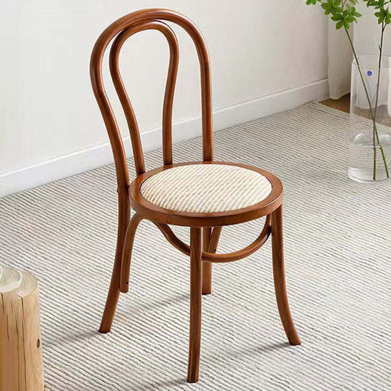 Retro Rattan Beech Arched Dining Chair