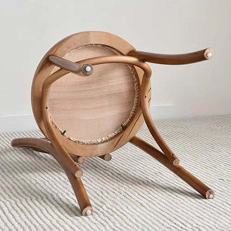 Retro Rattan Beech Arched Dining Chair