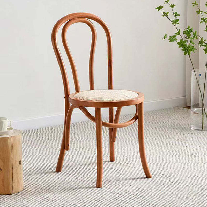 Retro Rattan Beech Arched Dining Chair