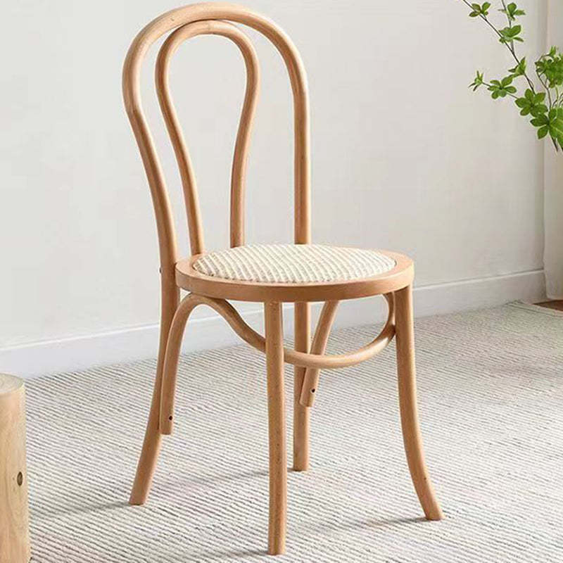Retro Rattan Beech Arched Dining Chair