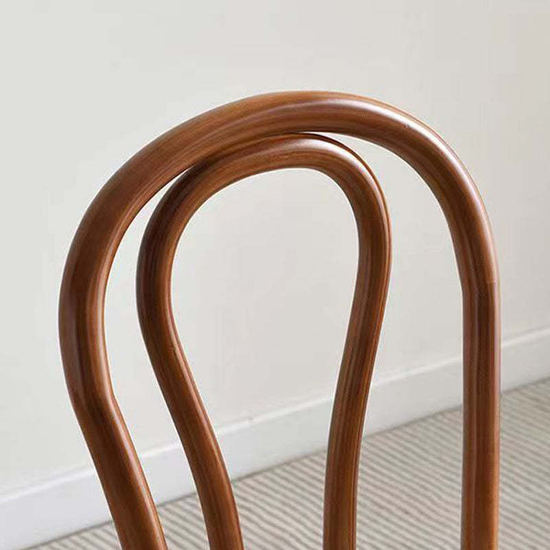 Retro Rattan Beech Arched Dining Chair — Black / Rattan