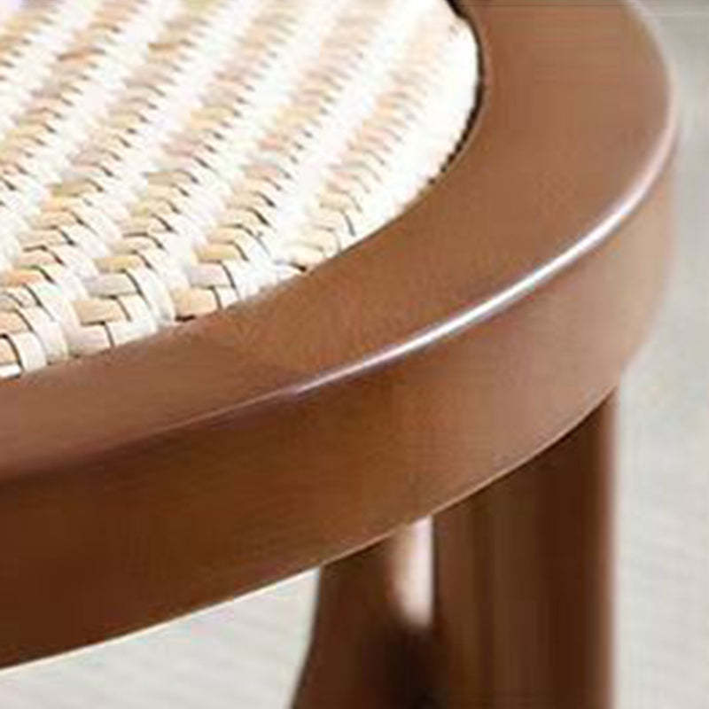 Retro Rattan Beech Arched Dining Chair — White / Wood