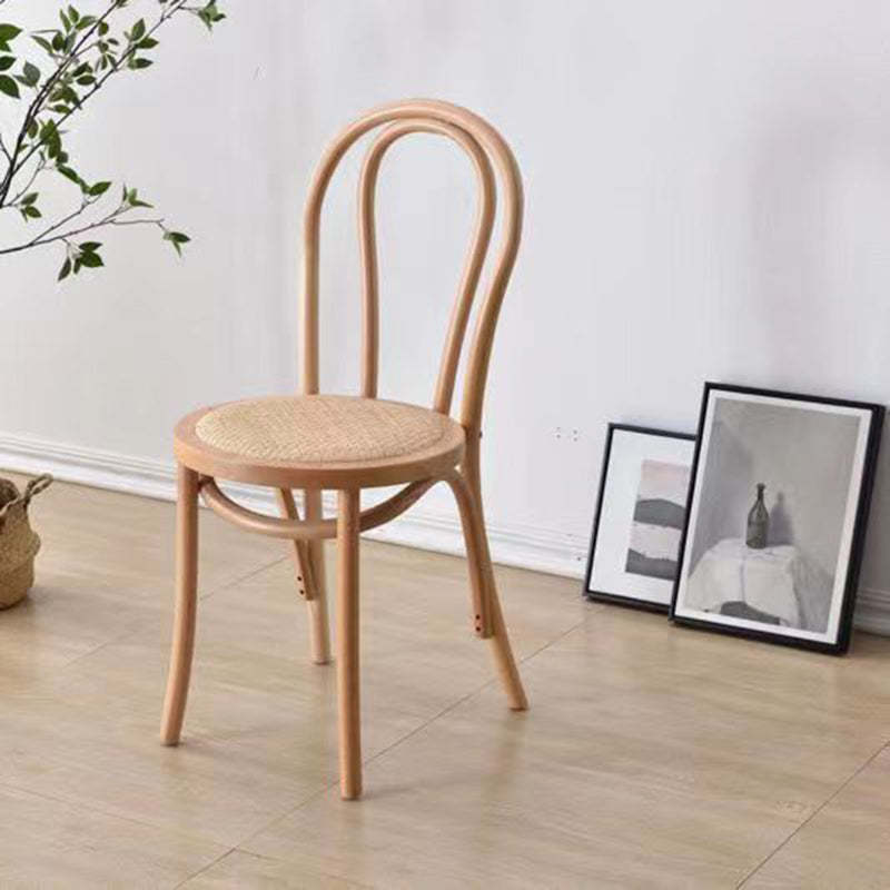 Retro Rattan Beech Arched Dining Chair