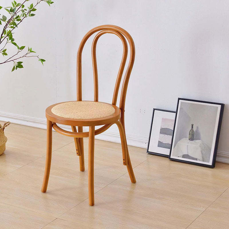 Retro Rattan Beech Arched Dining Chair