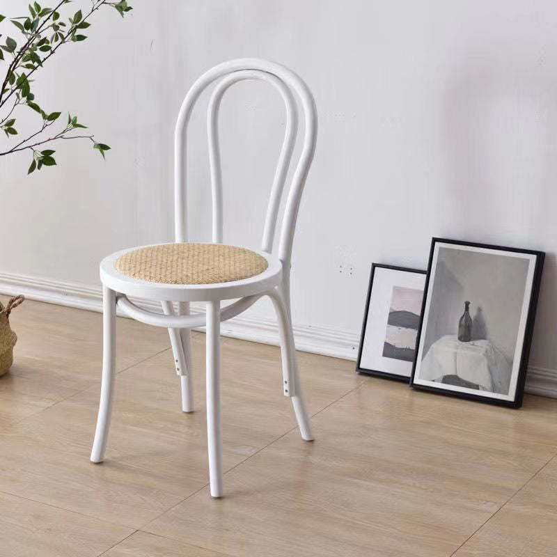 Retro Rattan Beech Arched Dining Chair