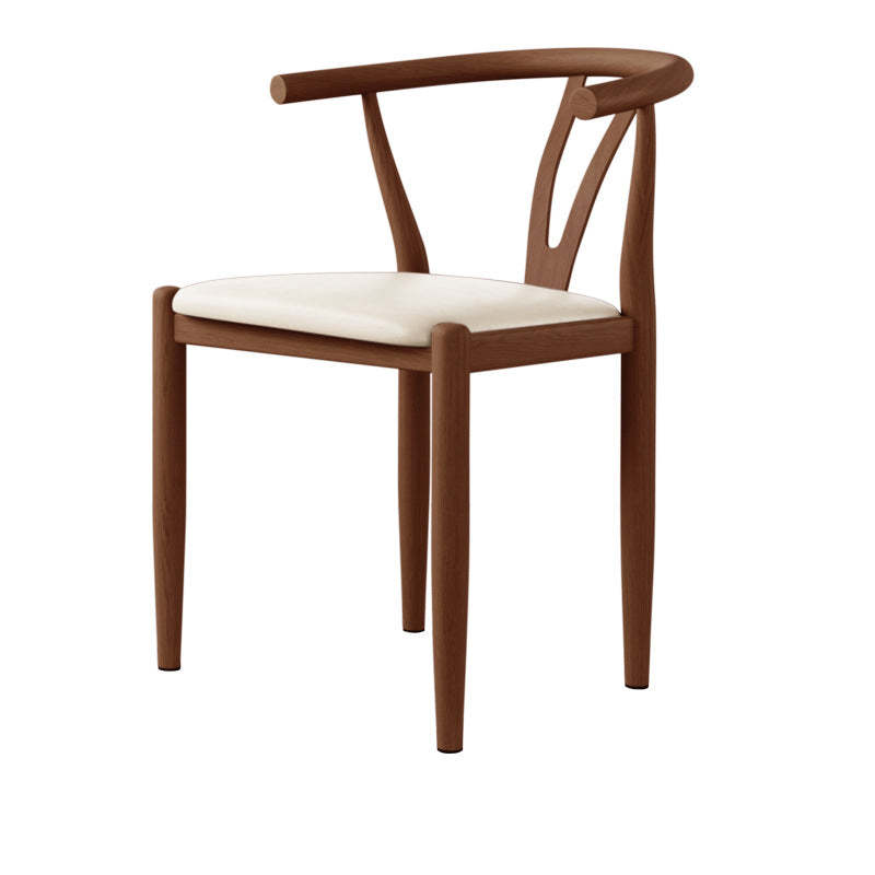 Modern Leather Steel Curved Dining Chair