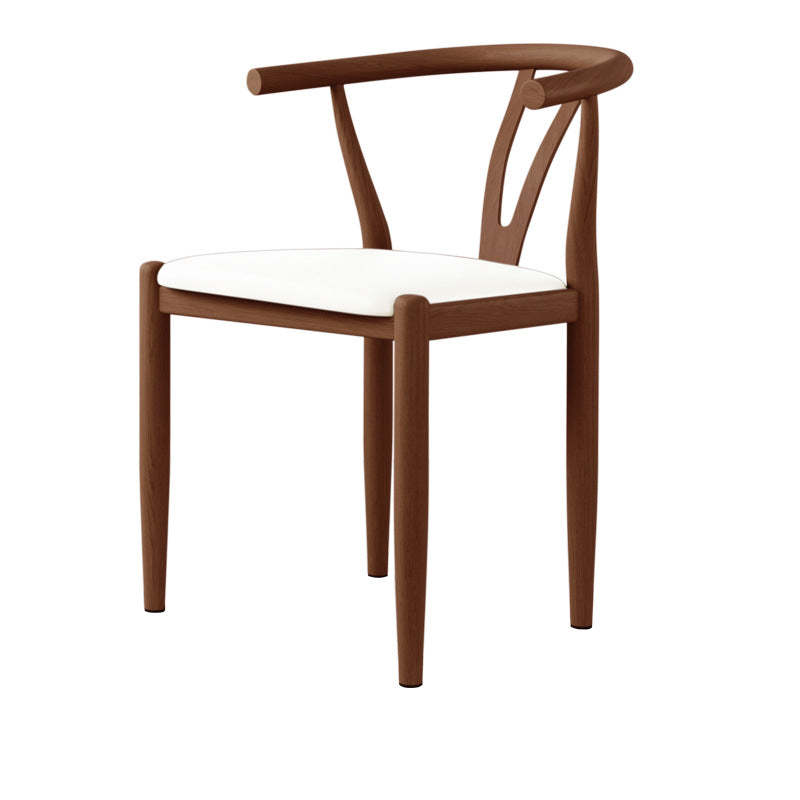 Modern Leather Steel Curved Dining Chair