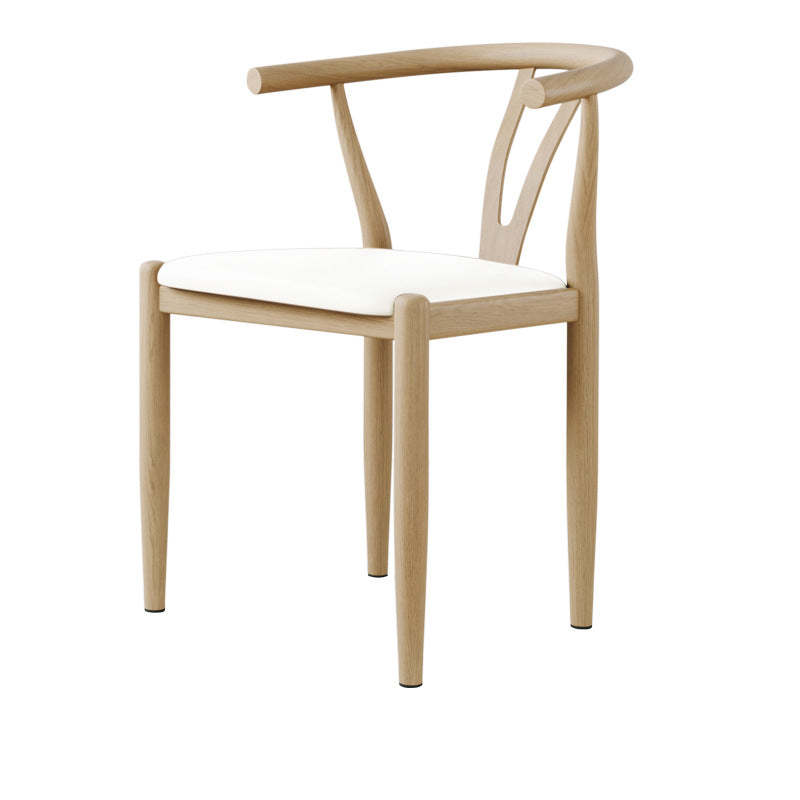 Modern Leather Steel Curved Dining Chair