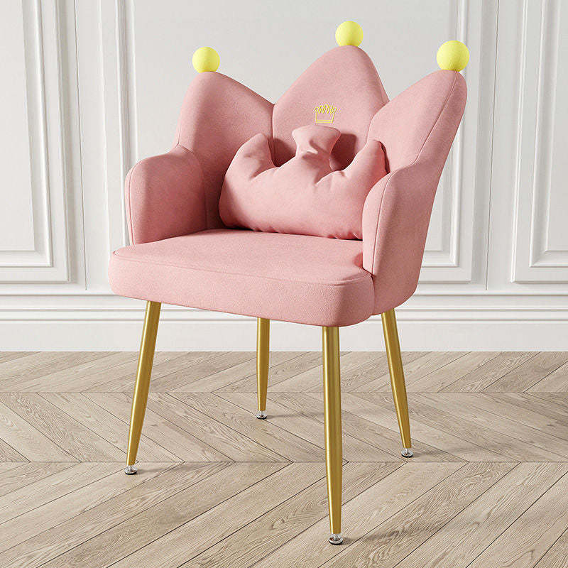 Nordic Crown Flannel Iron Spinning-Leg Accent Chair