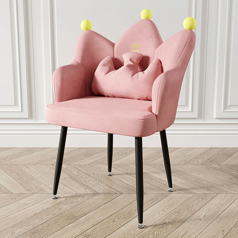 Nordic Crown Flannel Iron Spinning-Leg Accent Chair
