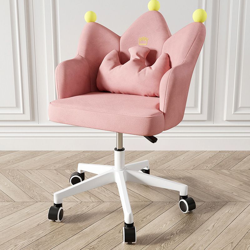 Nordic Crown Flannel Iron Spinning-Leg Accent Chair