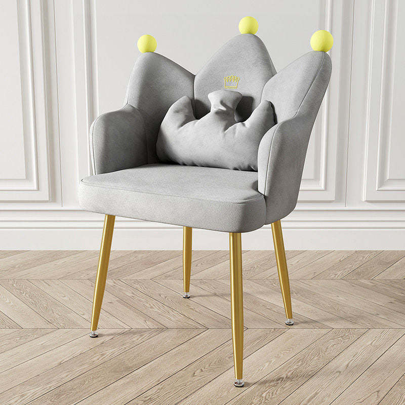 Nordic Crown Flannel Iron Spinning-Leg Accent Chair