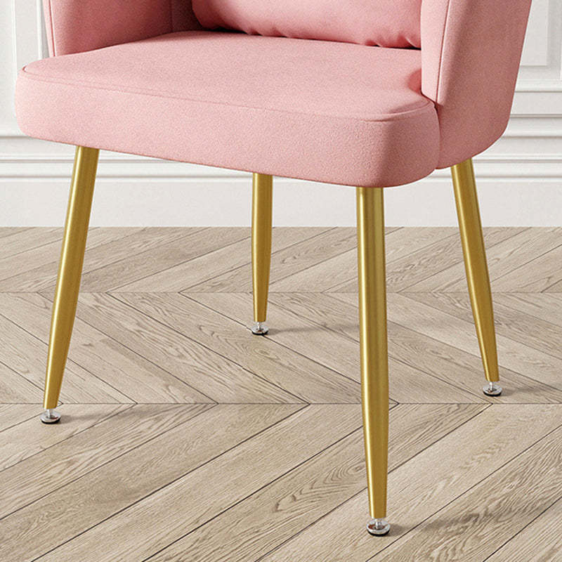 Nordic Crown Flannel Iron Spinning-Leg Accent Chair — B / Beige