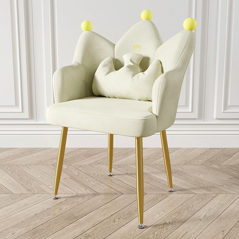 Nordic Crown Flannel Iron Spinning-Leg Accent Chair