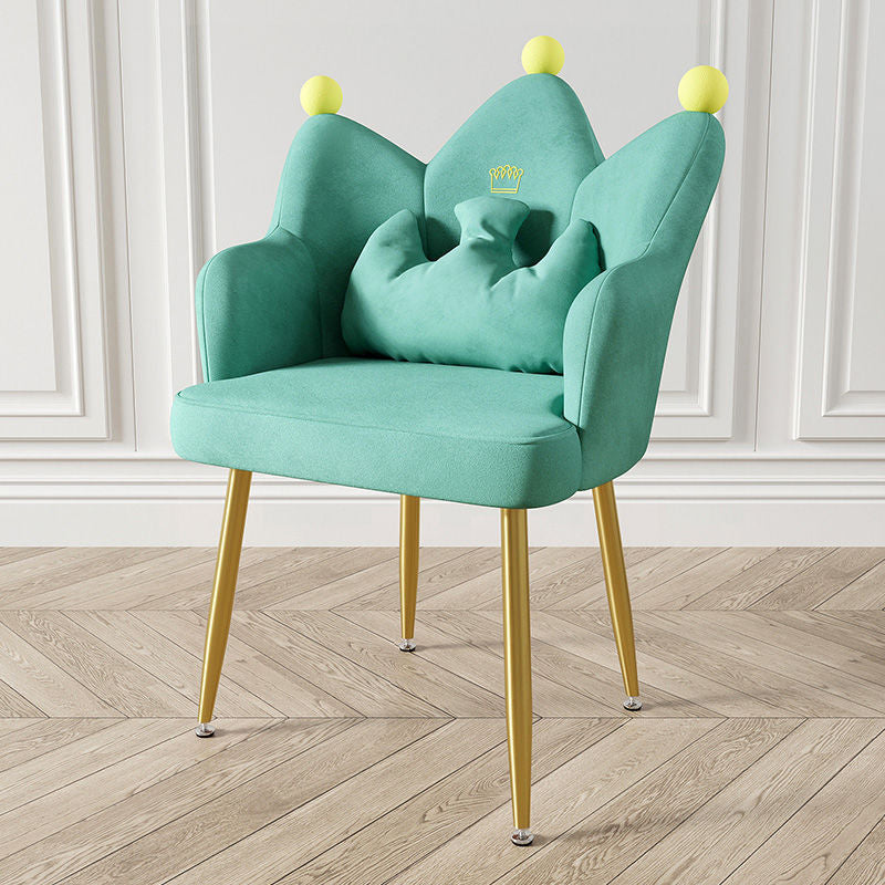 Nordic Crown Flannel Iron Spinning-Leg Accent Chair