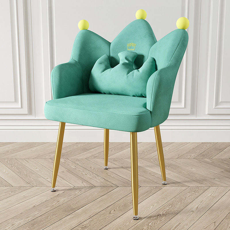 Nordic Crown Flannel Iron Spinning-Leg Accent Chair