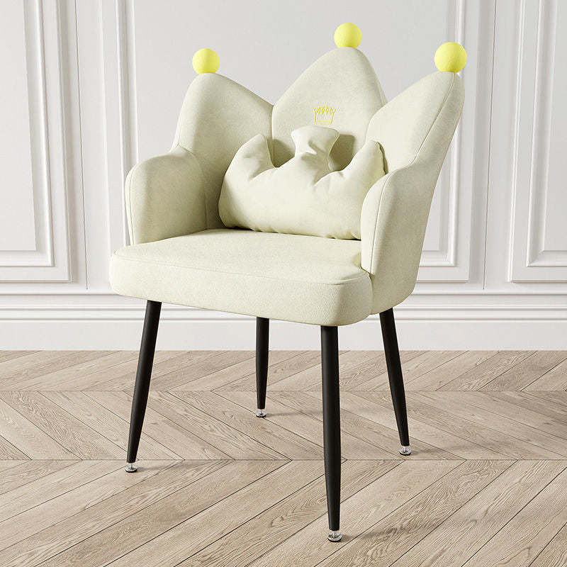 Nordic Crown Flannel Iron Spinning-Leg Accent Chair