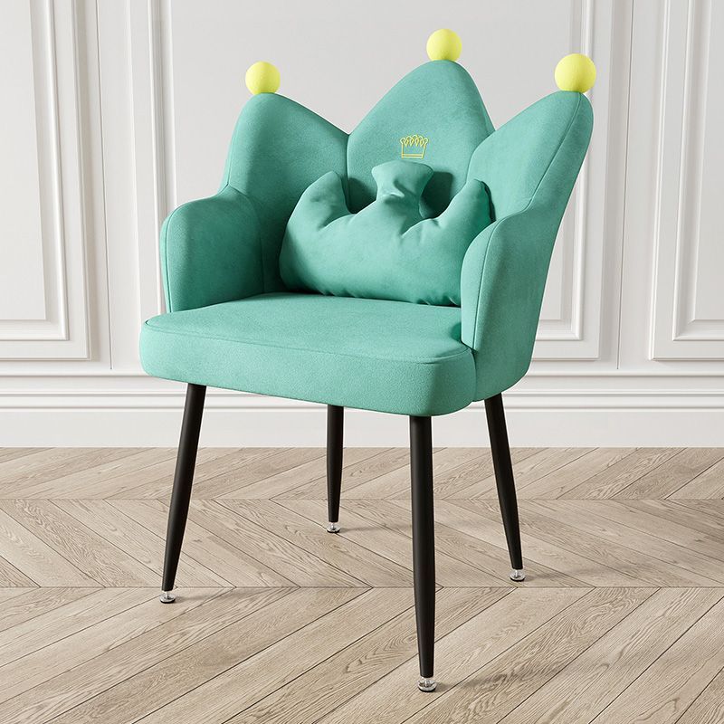 Nordic Crown Flannel Iron Spinning-Leg Accent Chair